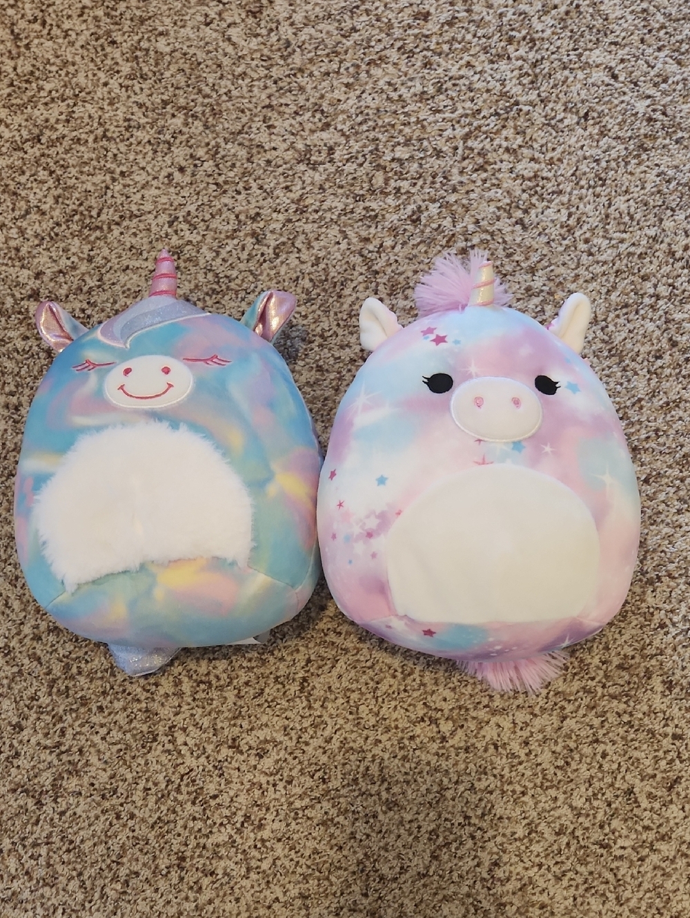 Squishmallows Pastel Rainbow Unicorn Plushes - Pink & Blue